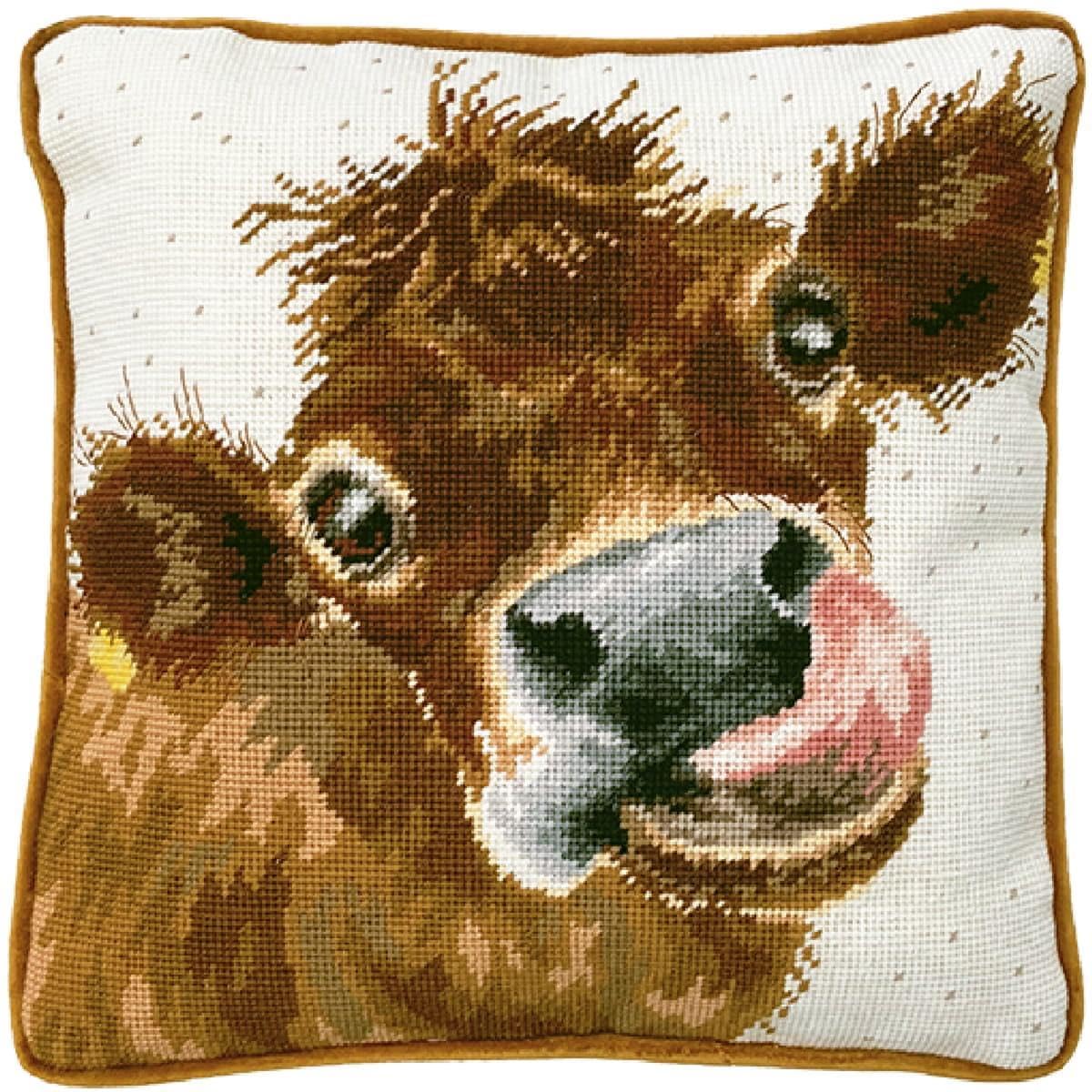Bothy Threads stamped Tapestry Cushion Stitch Kit ""Moo"", THD48, 36x36cm, DIY