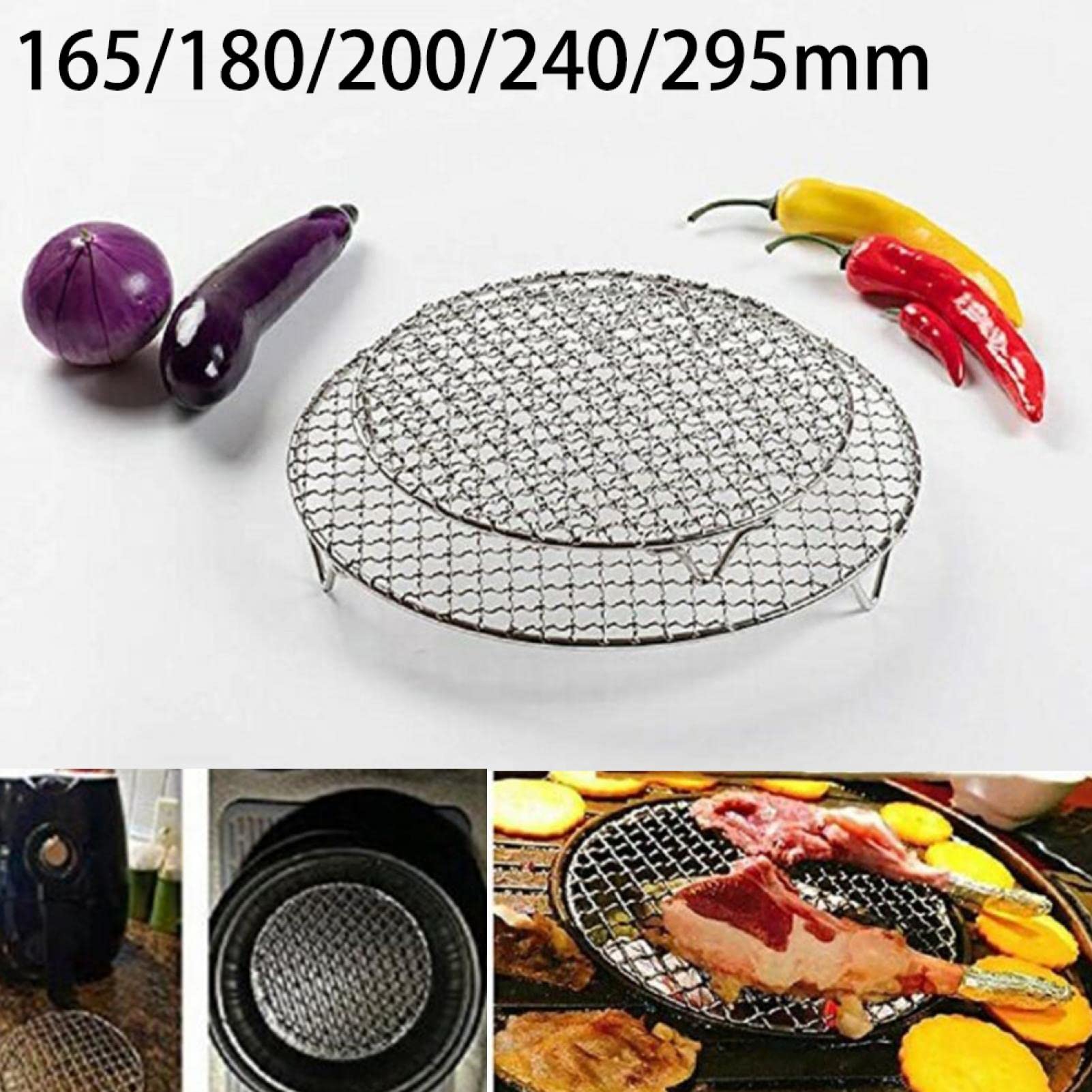 Artykuły do ​​pieczenia, Okrągły grill ze statywem, okrągły grill ze stali nierdzewnej, siatka druciana do grilla - ruszt do grilla, do gotowania/pieczenia żeberek, ciasteczek(240mm)