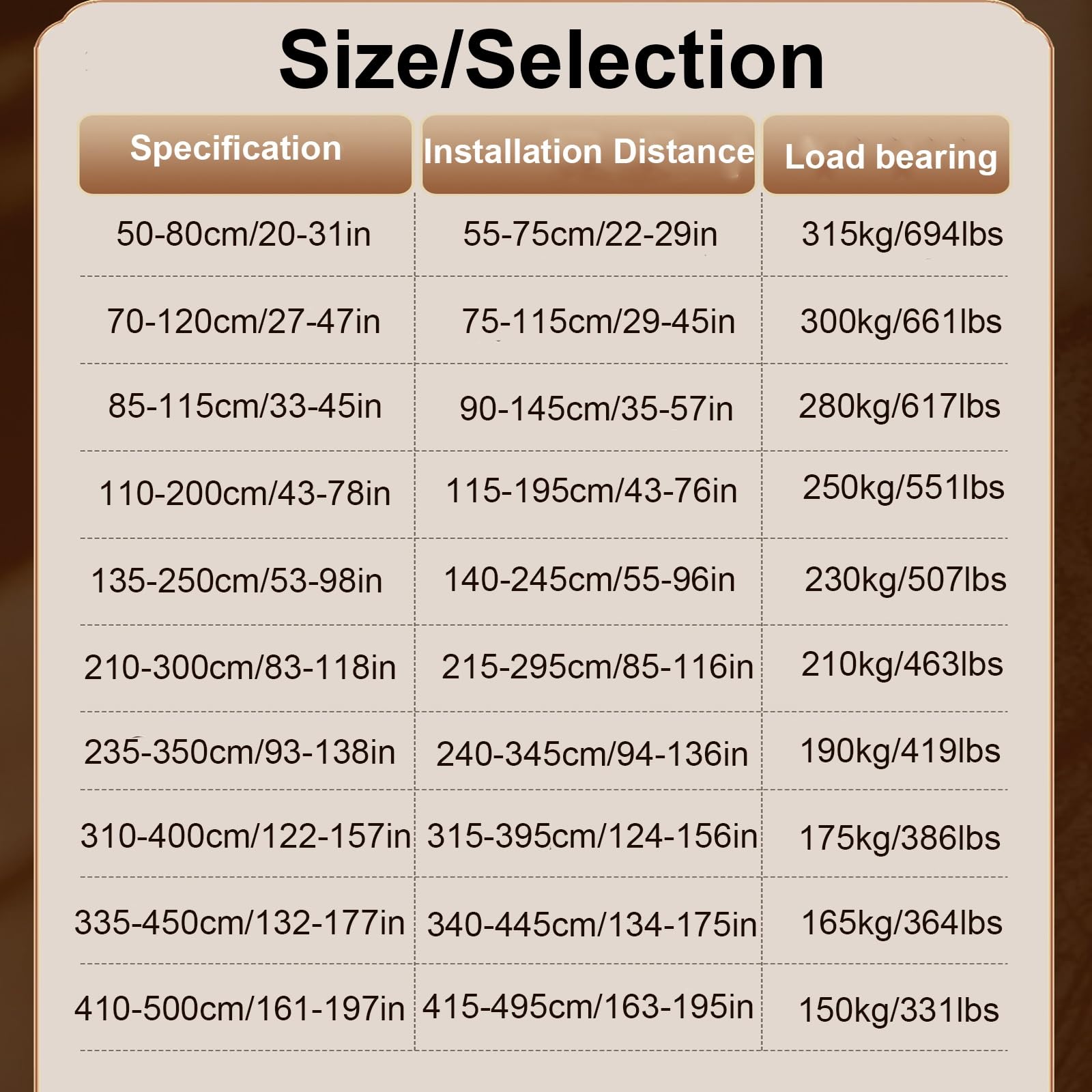 Btringle Rideau de 55 à 495 Cm, Barre Rideau de Tension Antidérapante, Acier Inoxydable, Sans Perçage pour Salle de Bain et Dressing(Beige,240-345cm/94-136in)