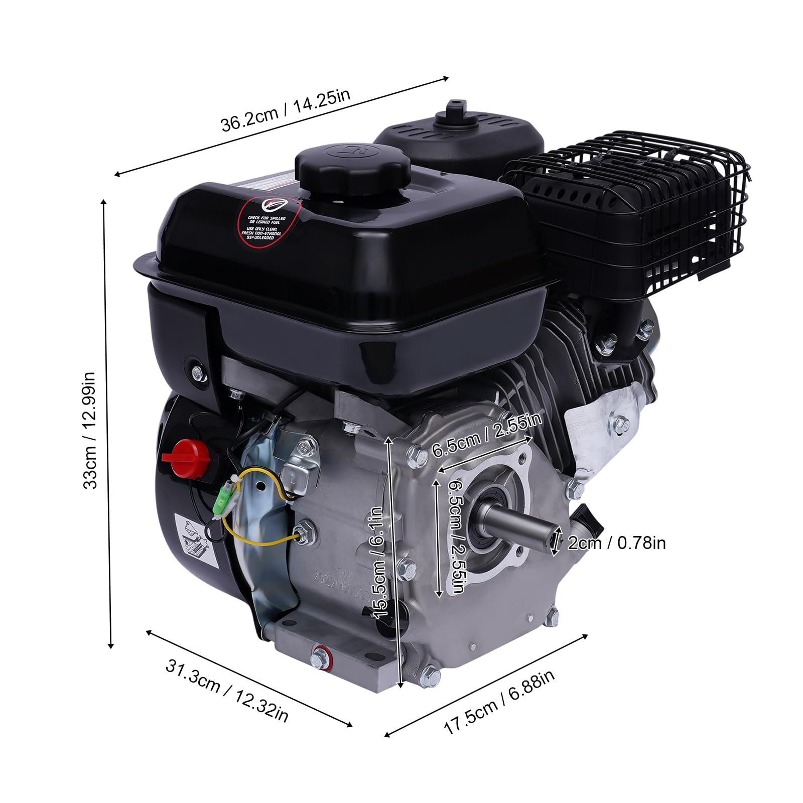 Motor de gasolina, 7,5 HP sin plomo, gasolina portátil, motor monocilindro de 4 tiempos, para aviones, coches, lanchas rápidas, coches de carreras, maquinaria agrícola pequeña, maquinaria de jardín