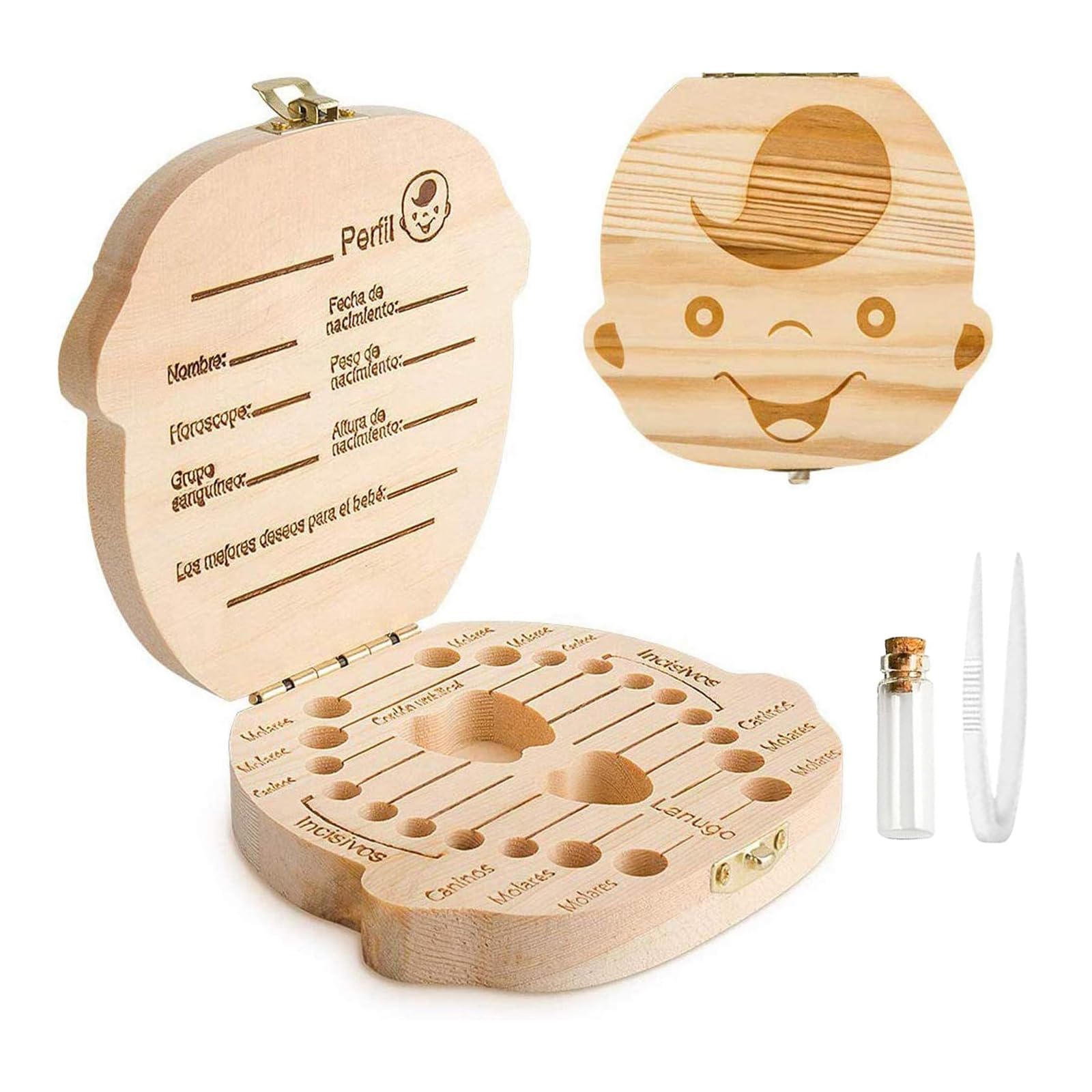 Scatola Per Denti Da Latte In Legno - Versione Ragazzi Con Disegni | Ricordo Personalizzato Per Bambini - Foto 13