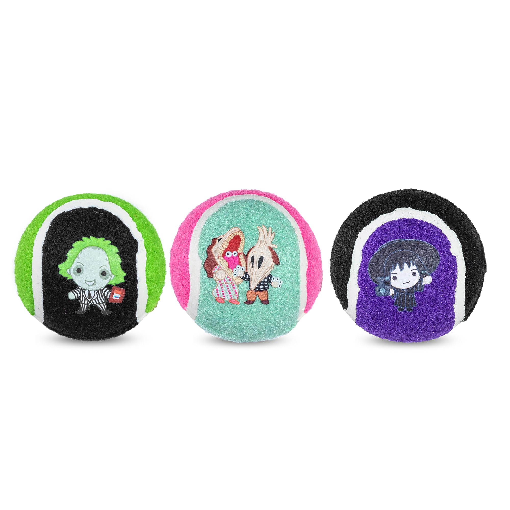 Beetlejuice Hundespielzeug – Apportierball Mit Gruseligem Filmdesign | 4 Stück, Quietschend, Für Hunde