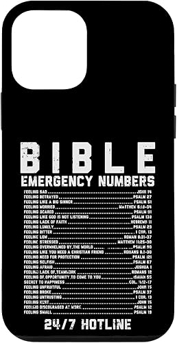 iPhone 12 Mini Biblia Números de Emergencia Verso Dios Jesús Fe Cristiano Regalo