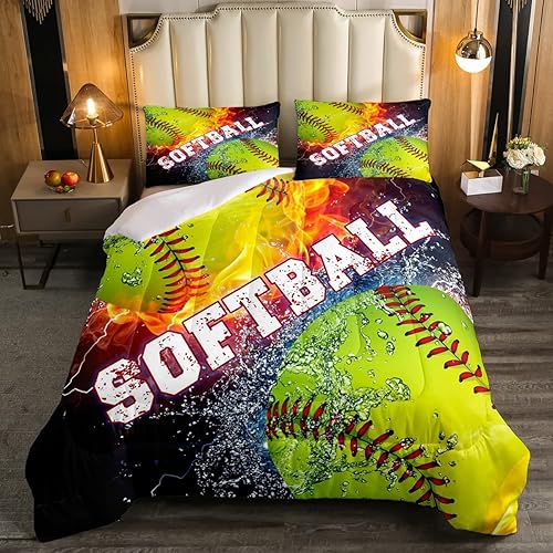Miniatura 3 de Castle Fairy Edredón de sóftbol 3D para jóvenes adultos, juegos de ropa de cama de hielo y fuego, tamaño Queen, edredón de 3 piezas para niños,