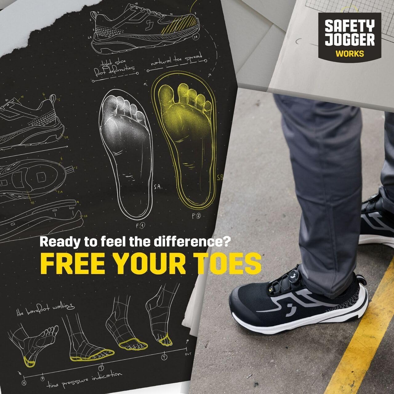 SAFETY JOGGER Freedom S1PS Low buty ochronne, uniseks, bez metalu, ESD S1 PS