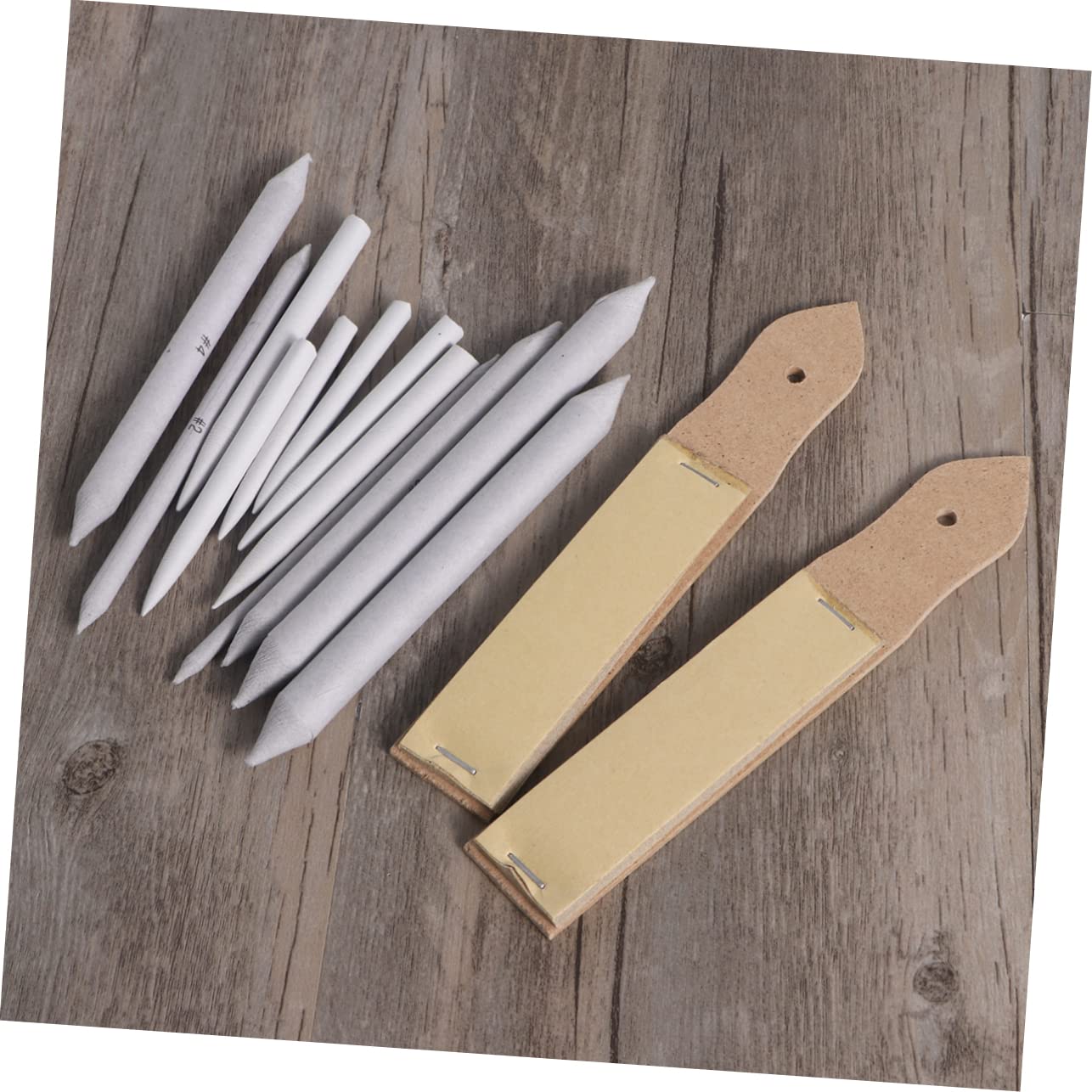 BEBEMOKO 36 Pcs Student Sketch Drawing Tools Sandpaper Pencil Sharpener Blending Stumps Tortillons for Art