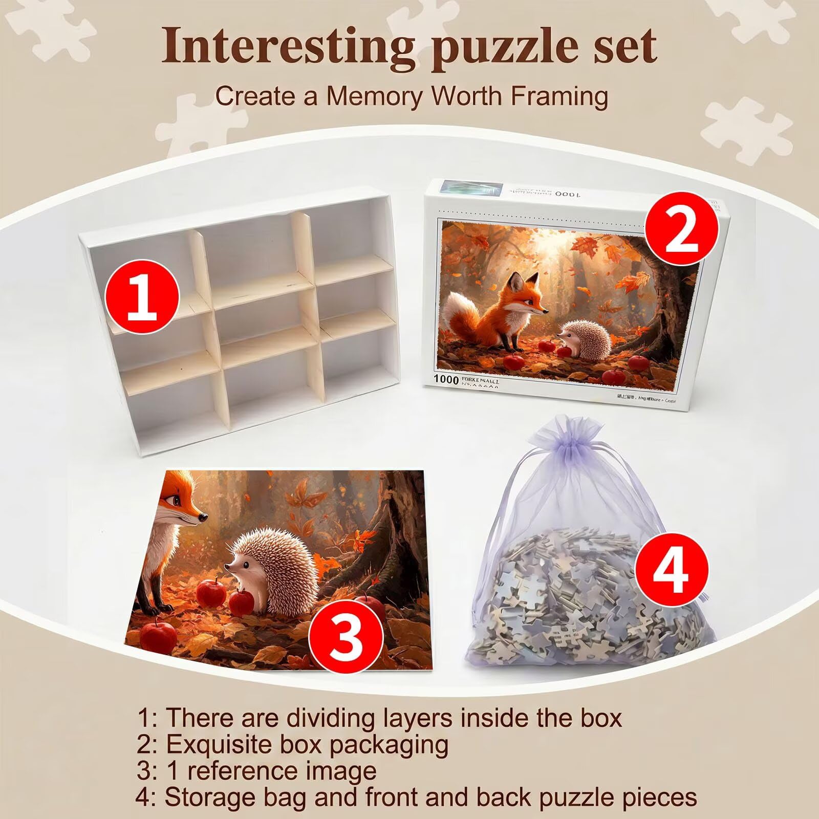 Puzzle 4000 Pezzi Classici, Puzzle Cartone animato riccio 141 x 87 cm, Gioco Educativo e Antistress in Legno con Poster Incluso, Ttività DIY per Famiglia, Regalo per Appassionati, Decor Parete, f0-544