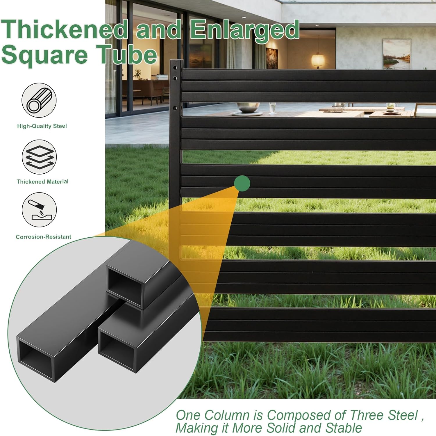 1 Panels No Dig Metal Privacy Fence Screen, 65" H x 38" W Outdoor Air Conditioner Fence, Trash Can Privacy Fence for Pool Equipment Enclosure, Decorative Garden Backyard