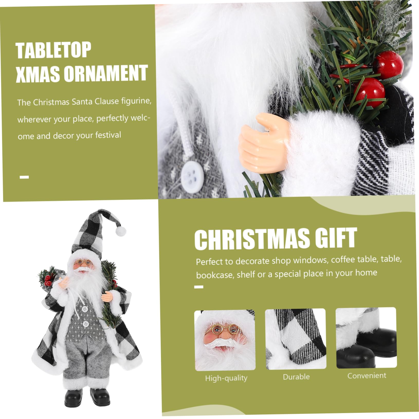 Cabilock 2st Alter Mann Puppe Dekoration Weihnachtshandwerk Weihnachtsschmuck Für Den Tisch Weihnachtsstatue Tischplatte Weihnachtsverzierung Weihnachtsmann-skulptur Chemiefasertuch