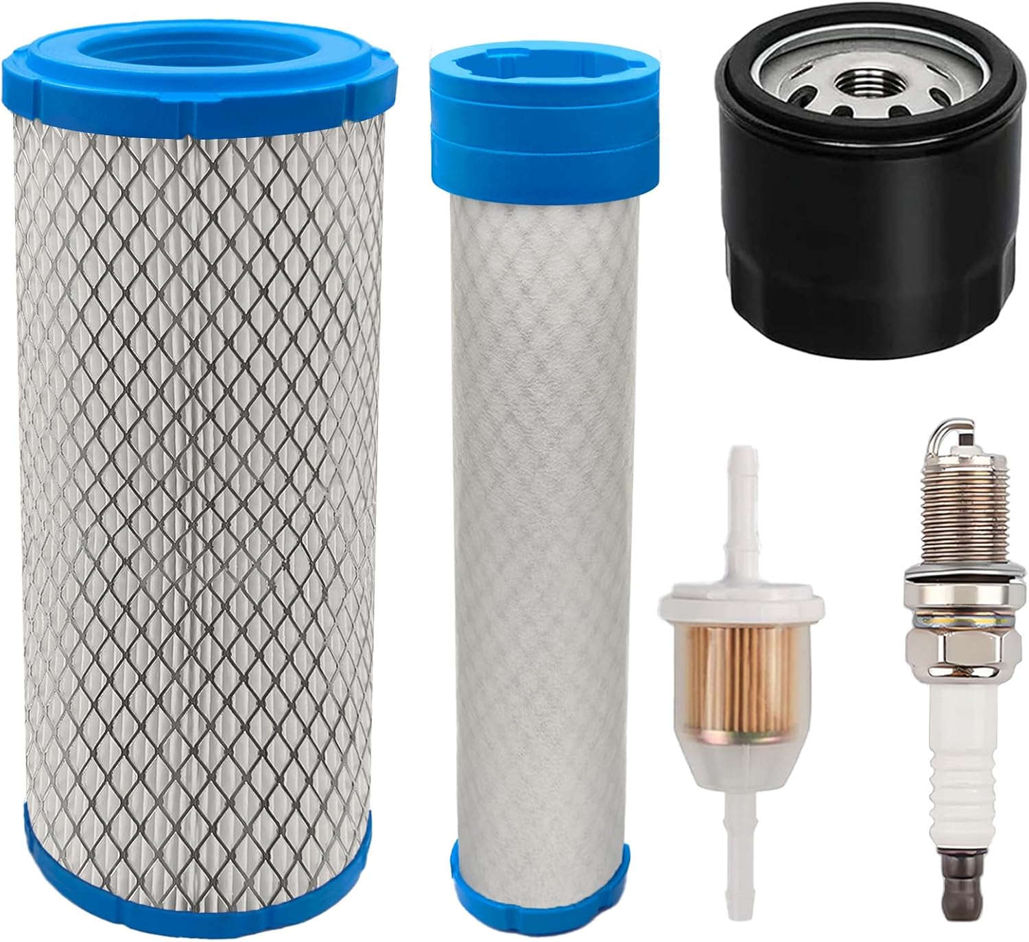 25 083 01 Outer Air Filter 25 083 04 Inner Filter Replacement for Kohler 2508301 2508304 Kawasaki 11013-7020 11013-7019 11013-7044 11013-7045 Fits CH18-CH26 CV16-CV26 CH730-CH750 Engines