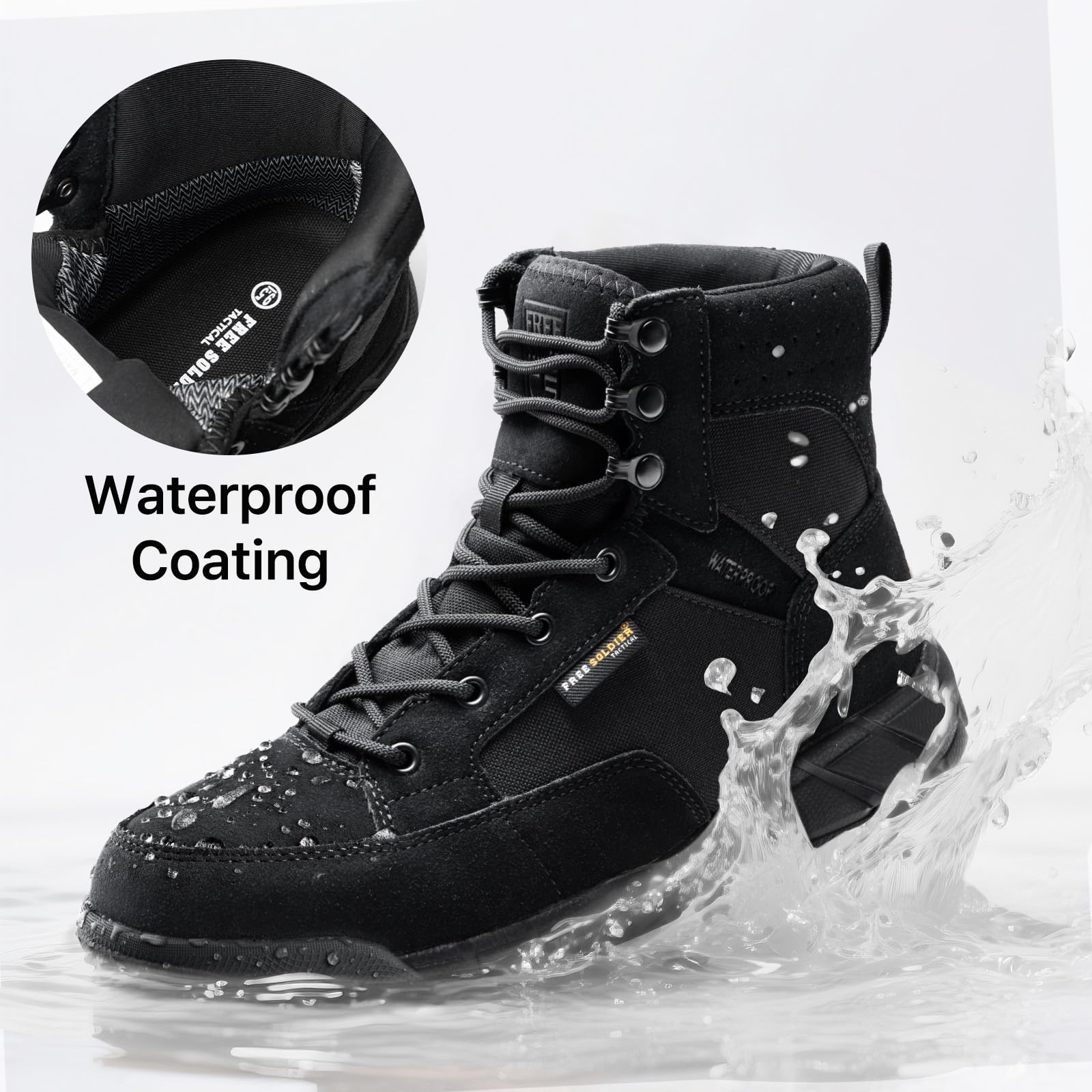 FREE SOLDIER Herren Stiefeletten Ultralight Military Tactical Arbeit Stiefel Knöchelhoch 6" Inch Zoll Spitze bis atmungsaktiv Desert Boots