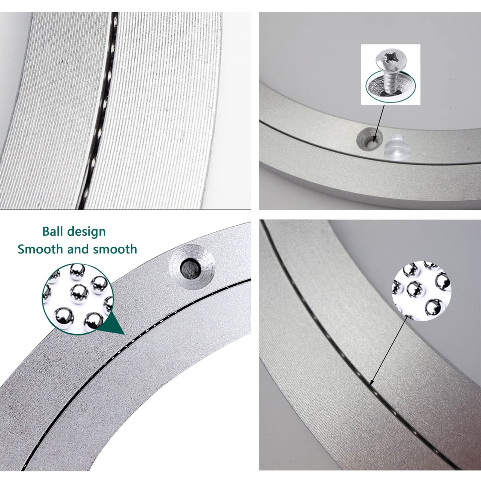 1 rodamiento Giratorio Lazy Susan para Mesa giratoria Redonda de Comedor, Suave, de aleación de Aluminio, Organizador con rodamiento de Rodillos para Cocina, Comedor, Platos para