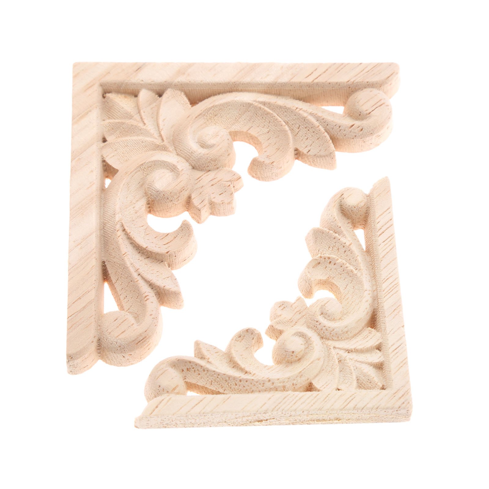 Rzeźbione drewniane nakładki narożne, Dąbowa aplikacja narożna z rzeźbą w drewnie do mebli domowych Szafka ścienna 6 cm/8 cm(6x6cm)