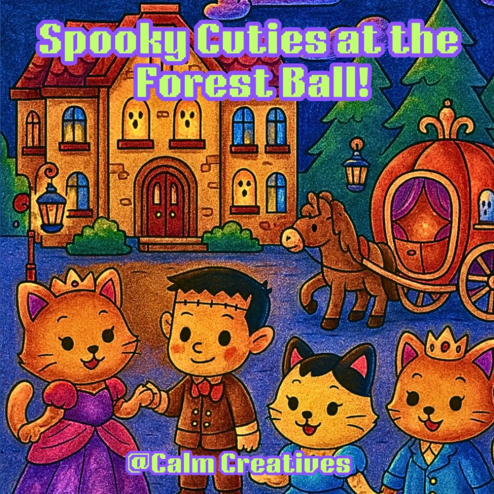 SPOOKY CUTIES AT THE FOREST BALL: Color your way through a spooky forest ball where kawaii ghosts, witches, and monsters come out to play.