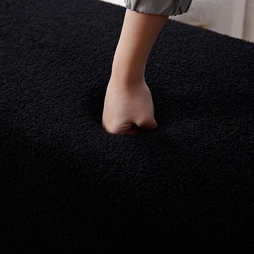 Miniatura 7 de Moderno banco de almacenamiento tapizado, banco de entrada de tela de terciopelo de 47 pulgadas de largo con almacenamiento y asiento, cómodo y