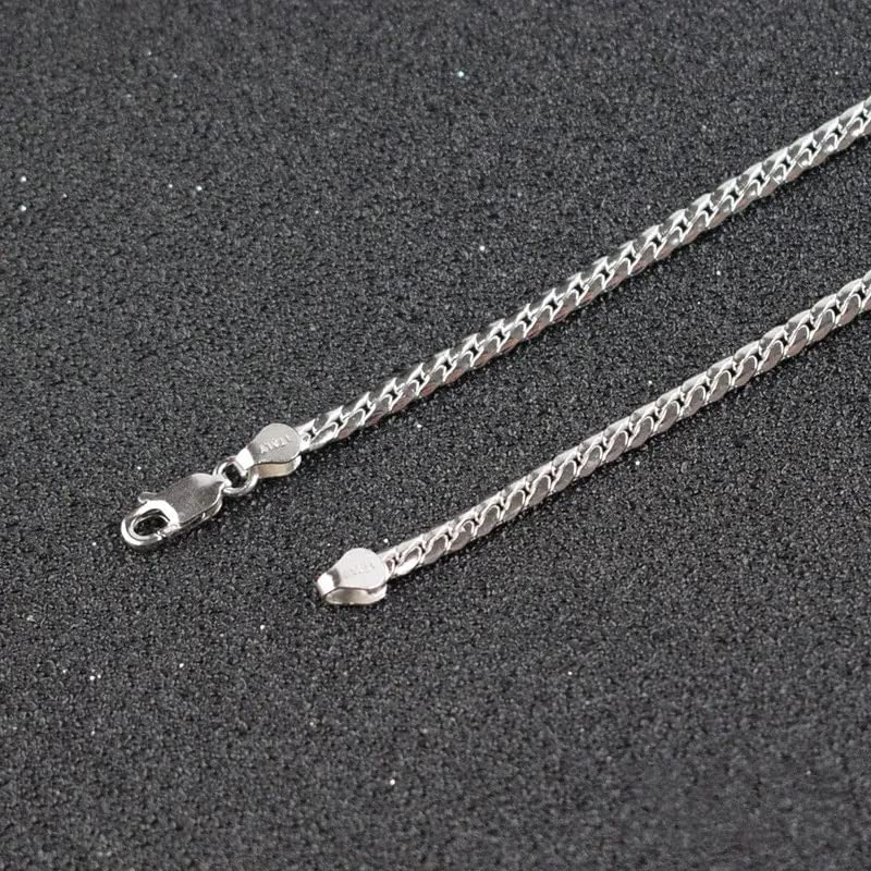 Collier argent S925 3MM anti-allergie : solution chaîne de cou durable pour peau sensible