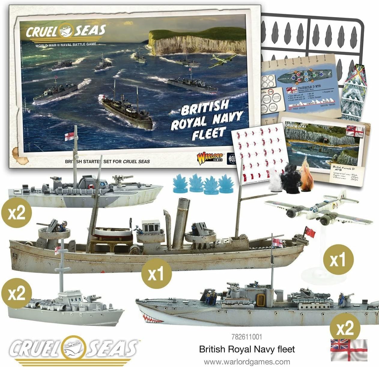 Cruel Seas Royal Navy Fleet Starter Set, World War II Naval Battle Game …