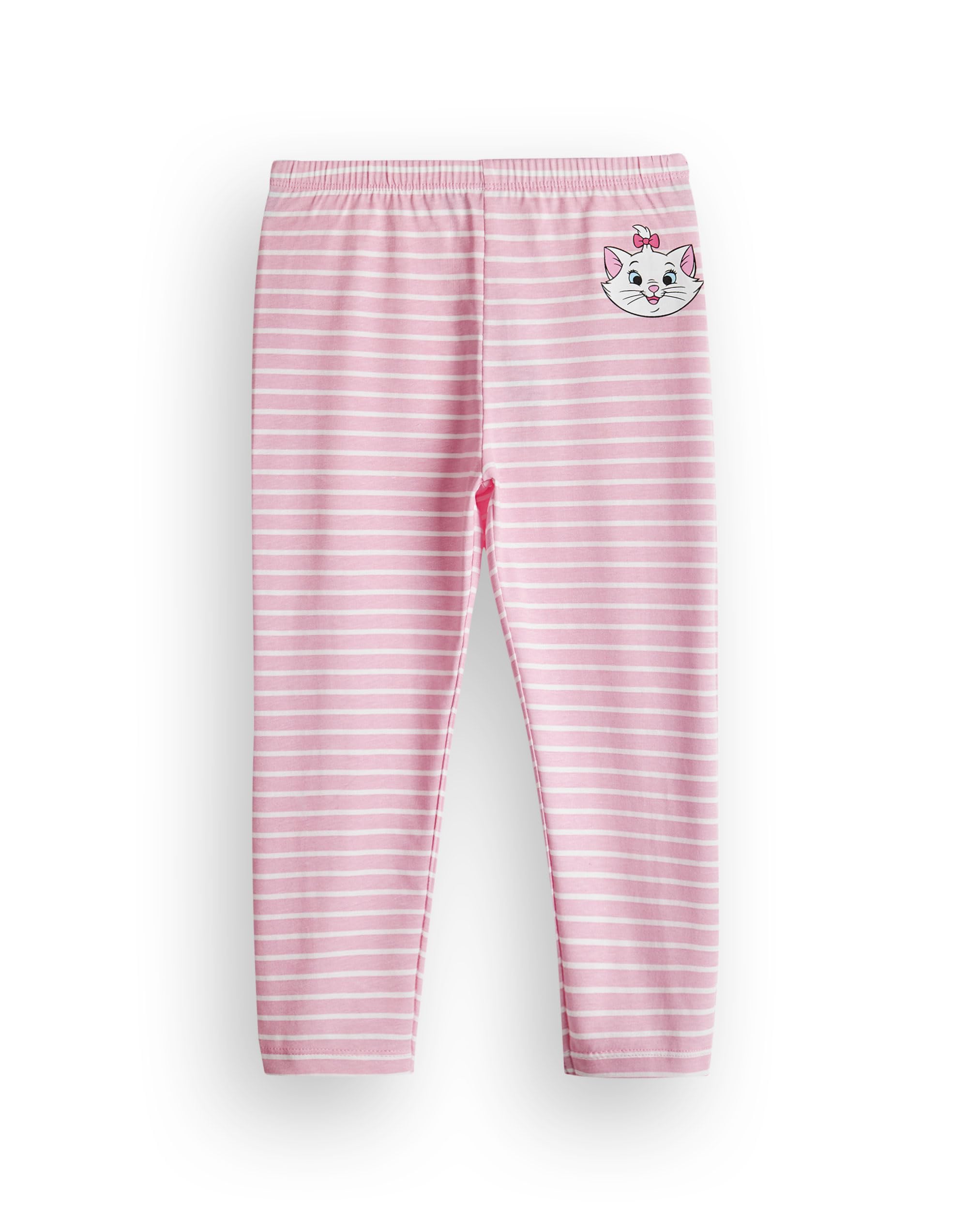 Disney The Aristocats Conjunto de Pijama Marie Girls | Pijamas gráficos de Manga Larga a Rayas y piernas largas para niños en Rosa | Regalo de Merchandising de Ropa de Dormir