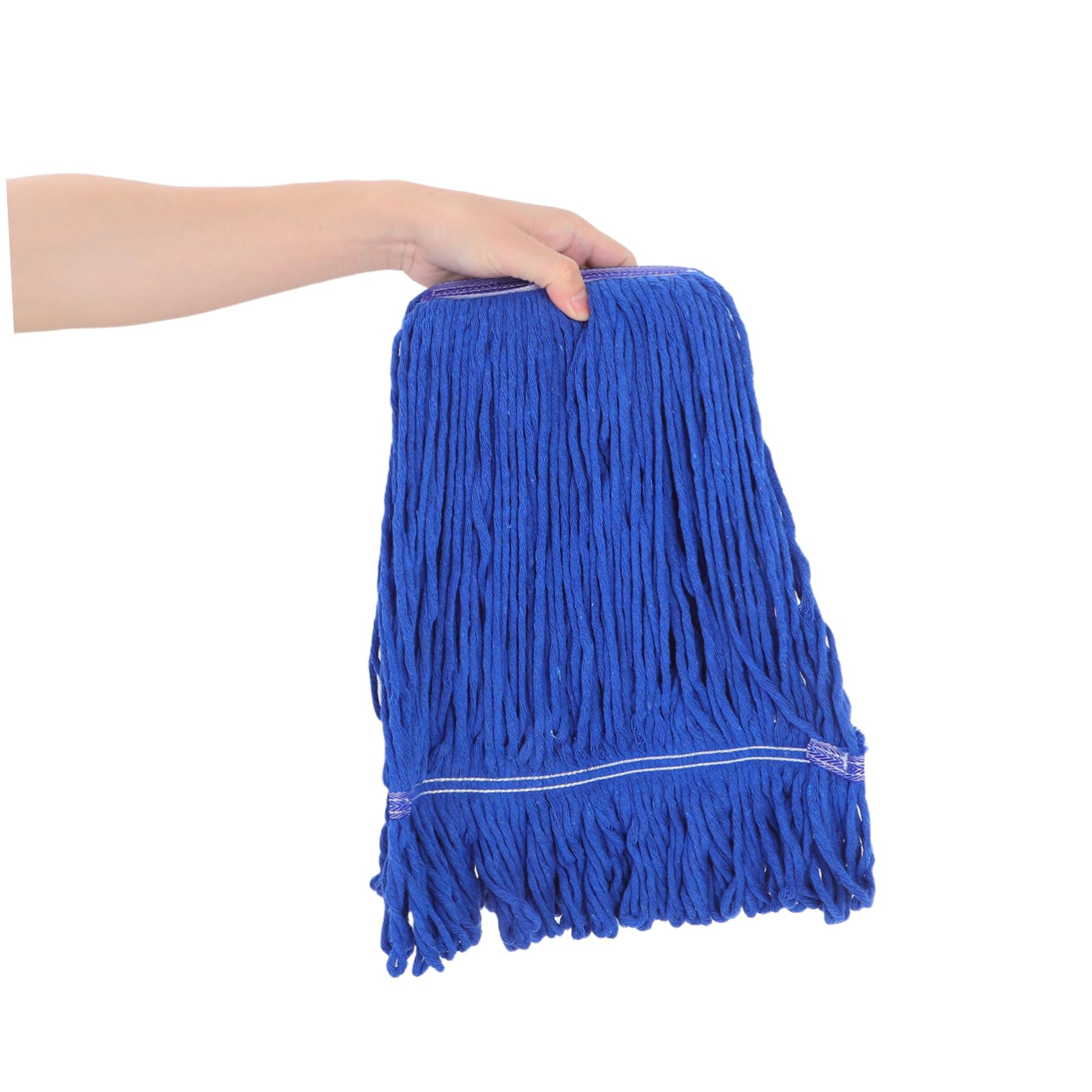 FRCOLOR Recambio de Mopa de Algodón Azul para Limpieza, Cabezal de Trapeador Industrial de Hilo Resistente, Paquete de 3 Piezas para Uso Residencial