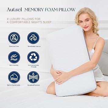 Memory Foam Pillow, Cool Gel Pillows for Neck and Shoulder Pain, 60x40x10cm
