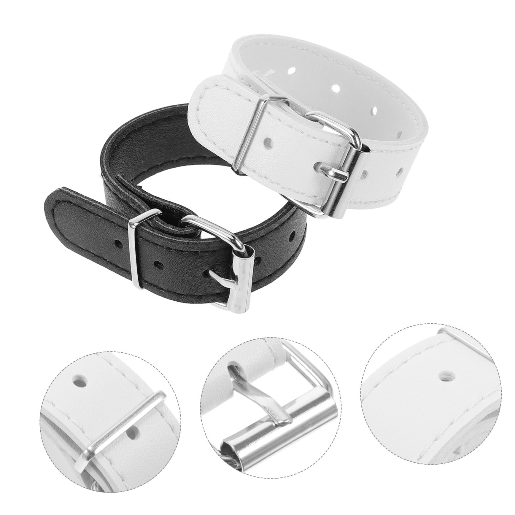 2 Sangles De Panier De Vélo En Cuir Réglables – Homoyoyo – Avec Boucle – Pour Transport De Chiens Ou Vélos Vintage – Noir – 22,5 X 3 Cm
