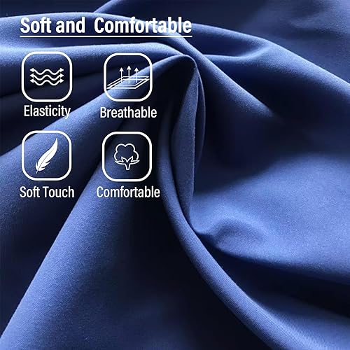 Miniatura 4 de Silla Lazy con otomana, silla moderna con reposapiés plegable, silla de acento de salón, cómoda silla de lectura (azul rey)