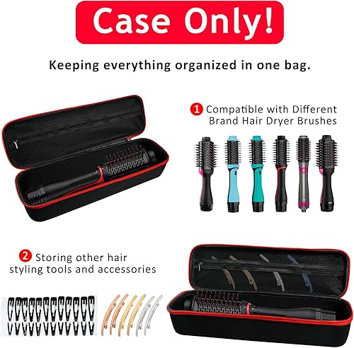 Miniatura 9 de LVKAYCE Estuche rígido de transporte para cepillo secador de pelo Revlon Original 1.0Plus 2.0, bolsa de almacenamiento de viaje portátil compatible