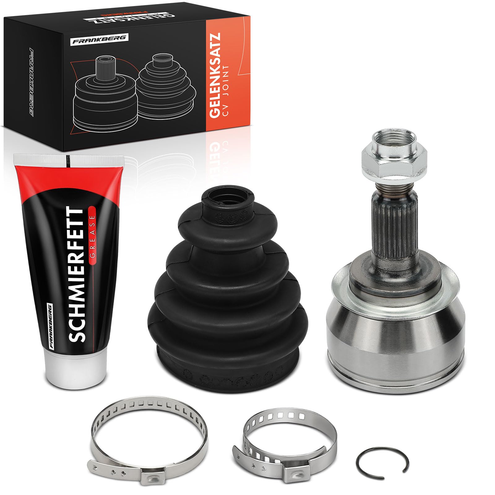 Frankberg Kit de junta homocinética del lado de la rueda delantera | Compatible con: M.i.n.i Convertible R52, M.i.n.i Countryman R60, M.i.n.i R50 R53