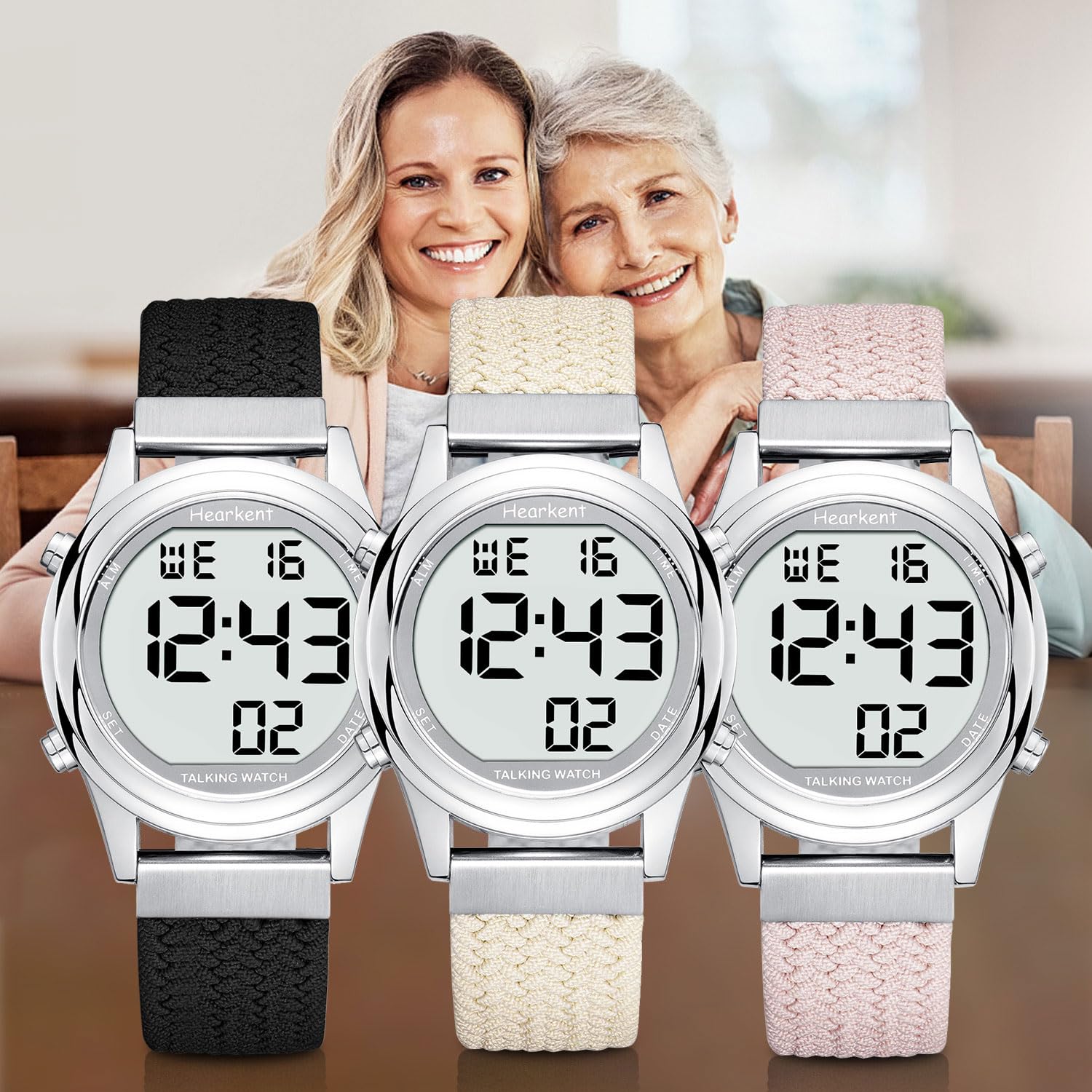 Hearkent Orologio parlante digitale da donna, con numeri grandi, per anziani o non vedenti
