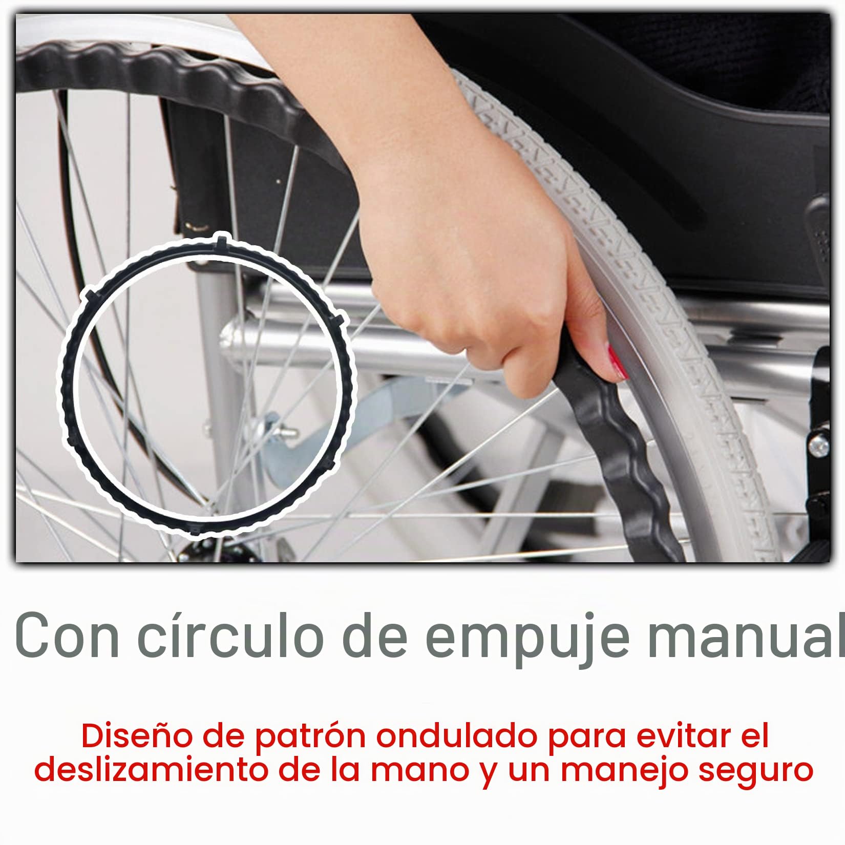 ESOYAWE Ruedas para Sillas De Ruedas 2 Pc 24 Pulgadas Rueda Trasera De La Silla De Ruedas, Recambio De Ruedas De Repuesto con Rodamiento, Prueba De Pinchazos Macizos Ruedas para Sillas De Ruedas (Col