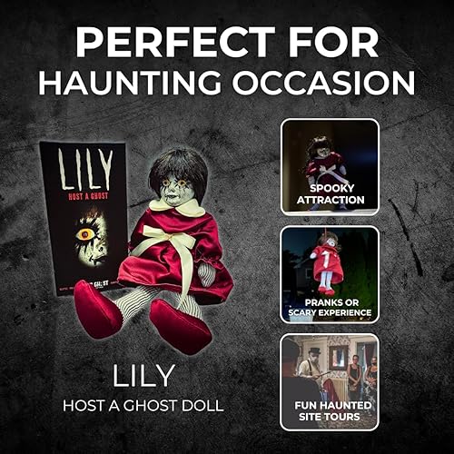 Miniatura 6 de Lily: Host a Ghost - Muñeca espeluznante embrujada de 13 pulgadas para protección contra fantasmas. Muñeca aterradora Lizzie Borden House para