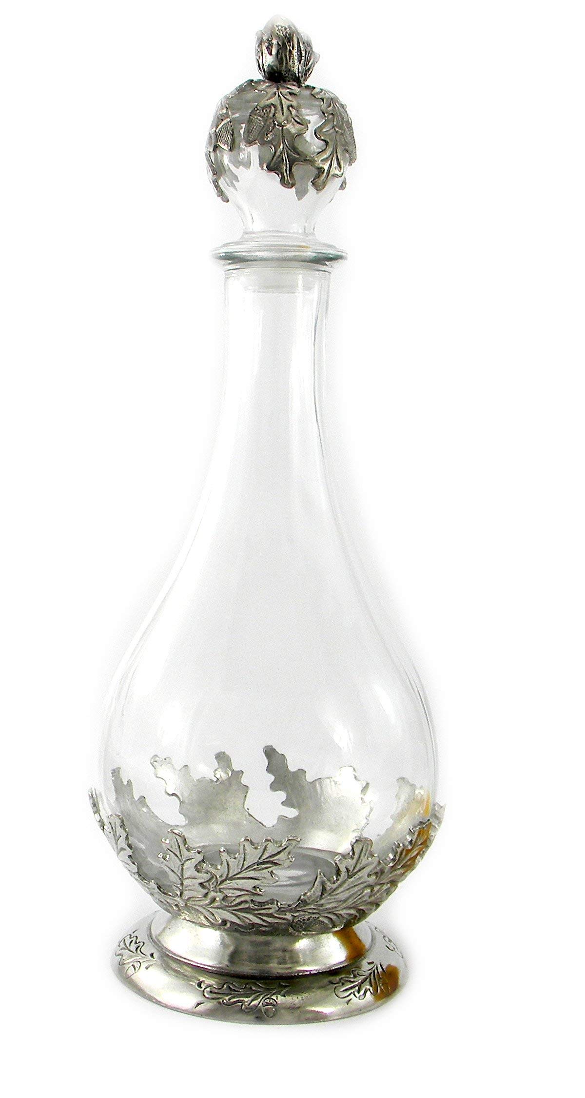 Bottle decanter glass and pewter to water wine made in italy Cavagnini