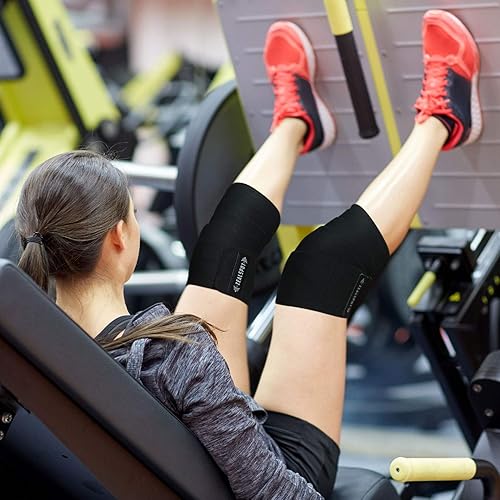 Miniatura 9 de Rodilleras Zealspot (par) de compresión y soporte elástico para entrenamiento cruzado, WOD, gimnasio, entrenamiento, levantamiento de pesas, fitness