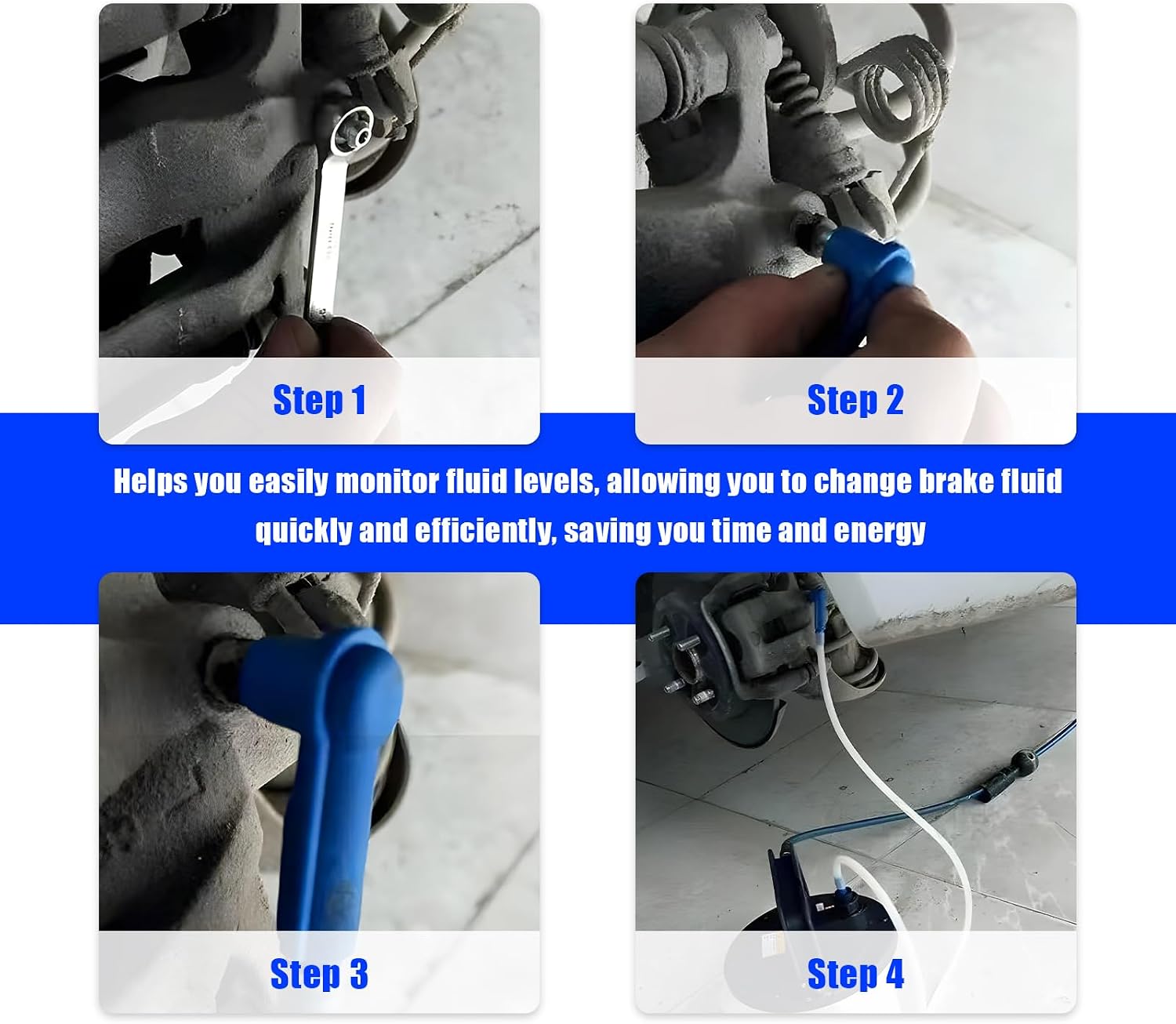 3.93 Ft Brake Fluid Bleeder Hose, Universal Car Brake Bleeding Tool Hose Replacement with Adapter, Oil Fluid Extractor Flexible Tube for Car Motorcycle Braking System Repair (3.94 Ft)