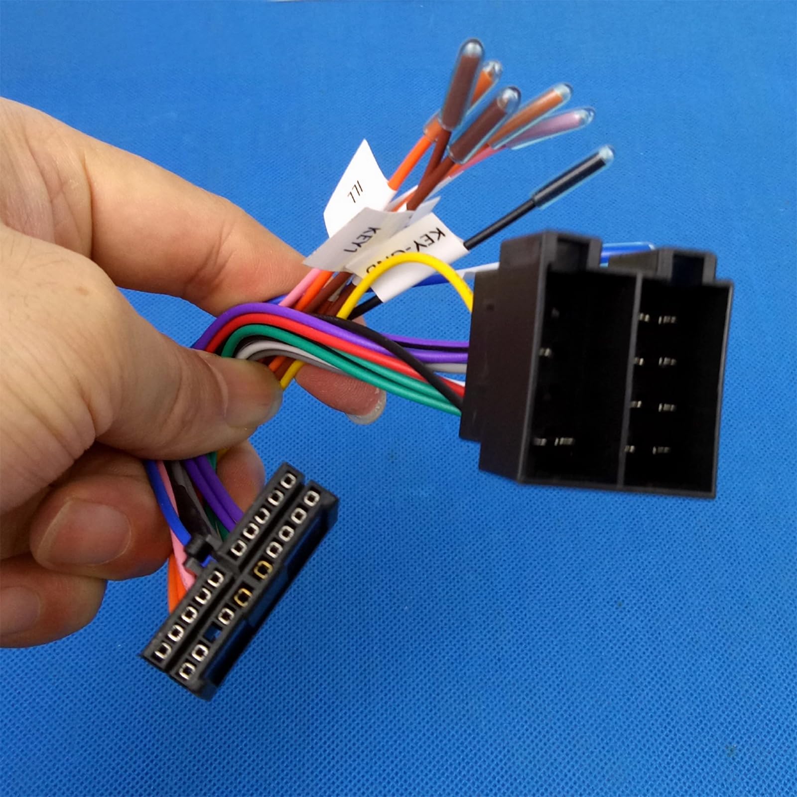 1 sztuka 20-pinowego adaptera kablowego ISO, adapter wiązki kabli 20-pinowy ISO do samochodowego radia Adapter uniwersalny, zamiennik, kabel do kompatybilnego z liniami sterowania wstecznego i