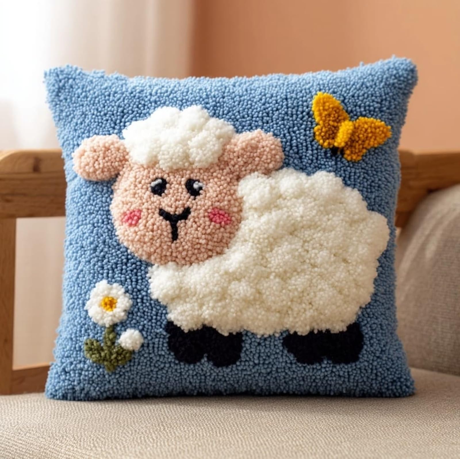 Wallustrioaw Sheep And Butterfly Latch Hook Kits For Adults,