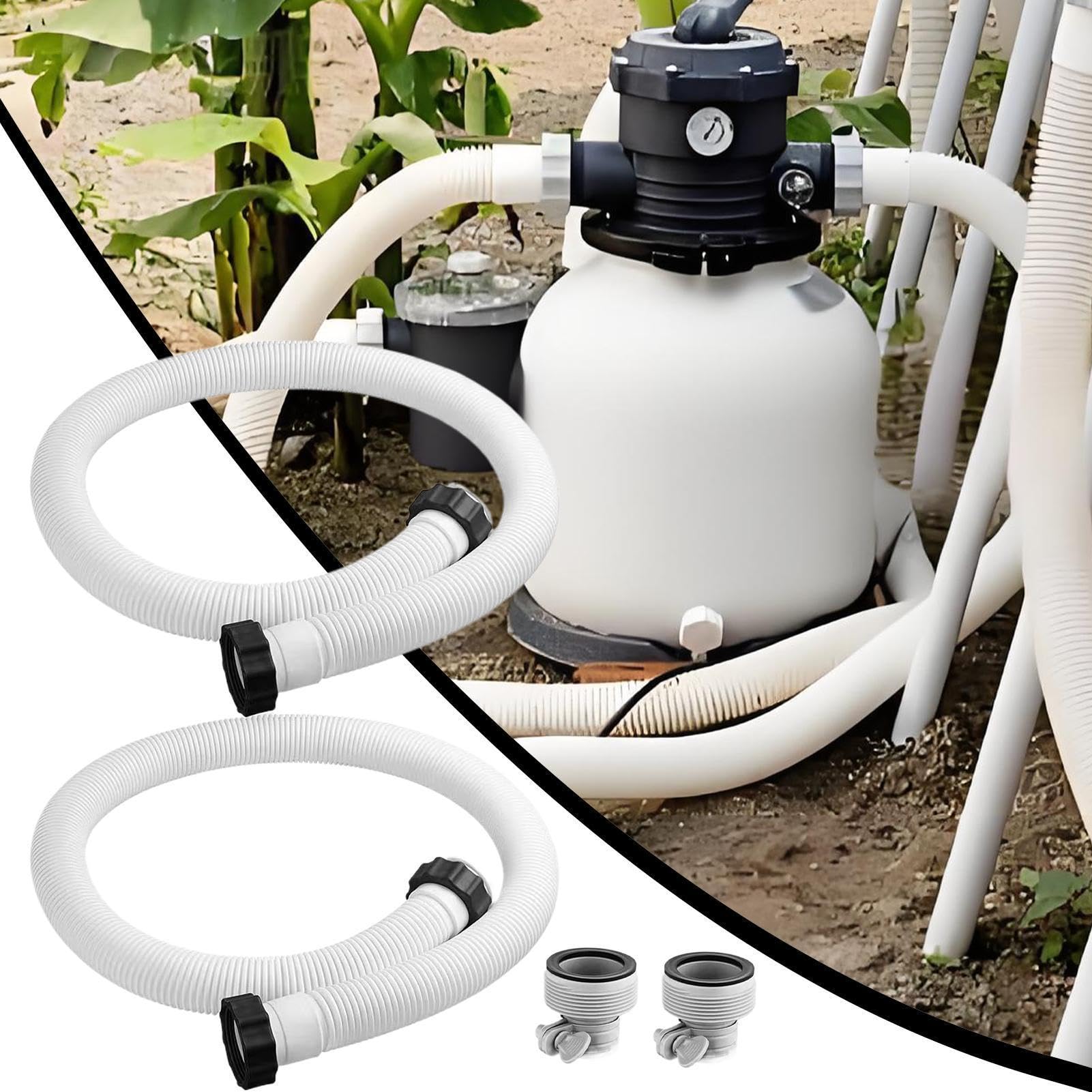 Tubo di Ricambio per Piscina Connettore di Ricambio da 38 mm | 2 pezzi tubi piscina per pompe filtranti per giardino esterno, acqua di mare, a sabbia, manutenzione, drenaggio e pulizia