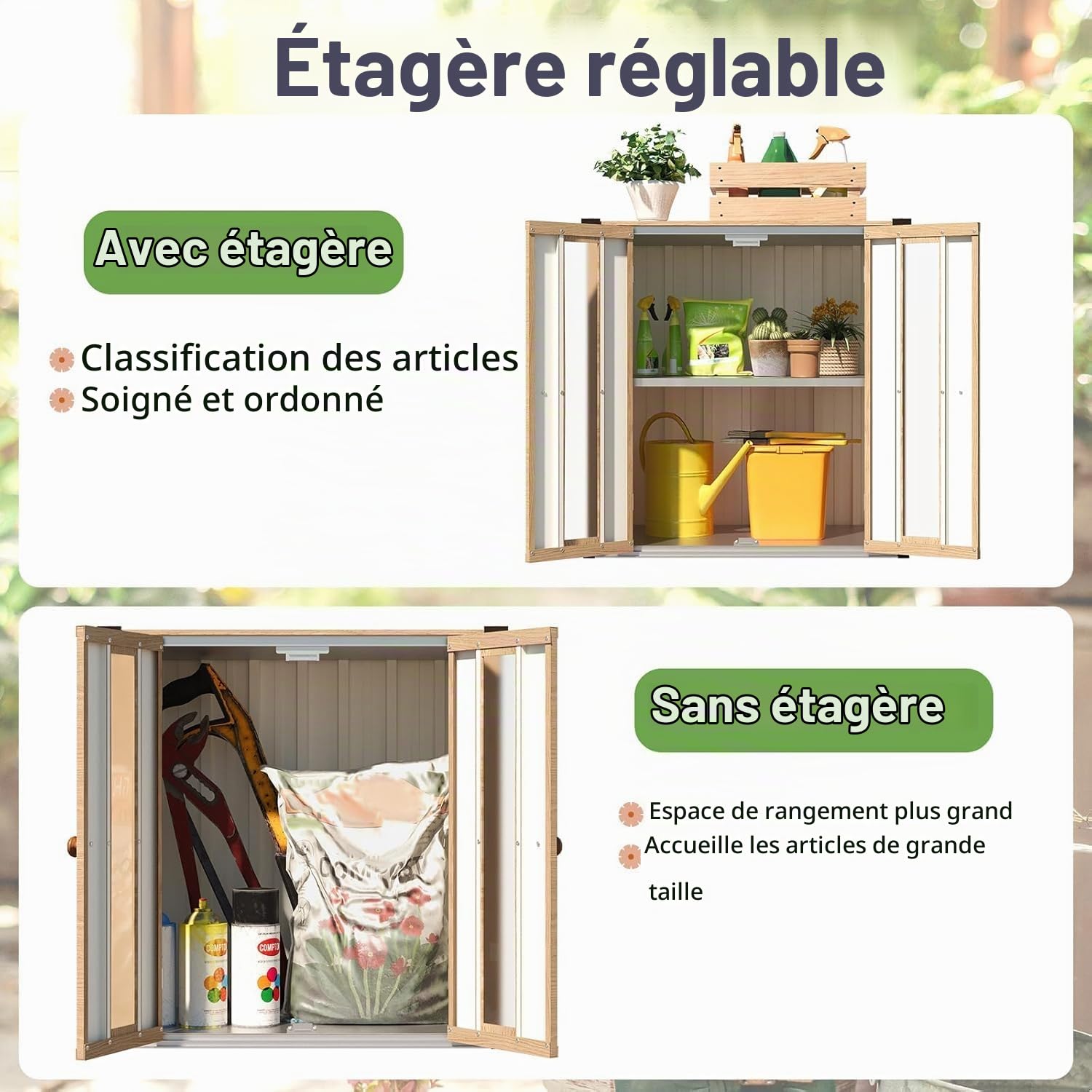 YODOLLA Armoire Rangement Exterieur,Armoire Jardin Placard Exterieur Métal