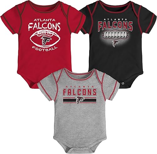 Outerstuff NFL Teams - Body de manga corta para bebé recién nacido, paquete de 3 (0-18 meses)