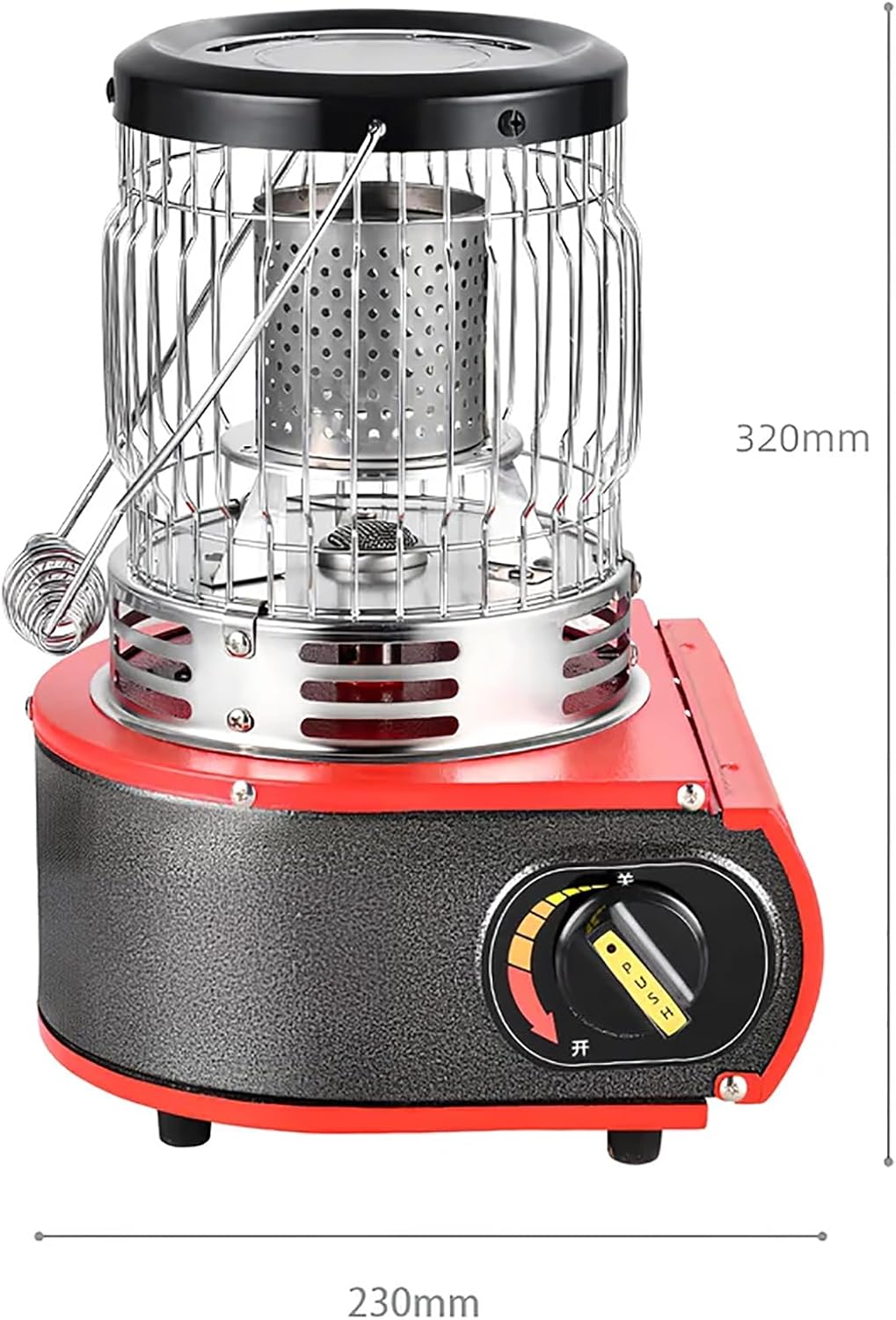 Camping Propane Heater, Portable Butane Gas Tank Heater with Carrying Handle, Knob Firepower Adjustment and Heating Fast, Heating and Cooking Double Function, for Tent, Office, Workshop