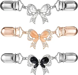 3-Pack Vintage Bow Dress Clips for Women - Adjustable Clothing Cinch Clips for Sweater, Shirt, Blouse & Dresses | Back Cinch Clip for Women’s Clothing, Party, Wedding