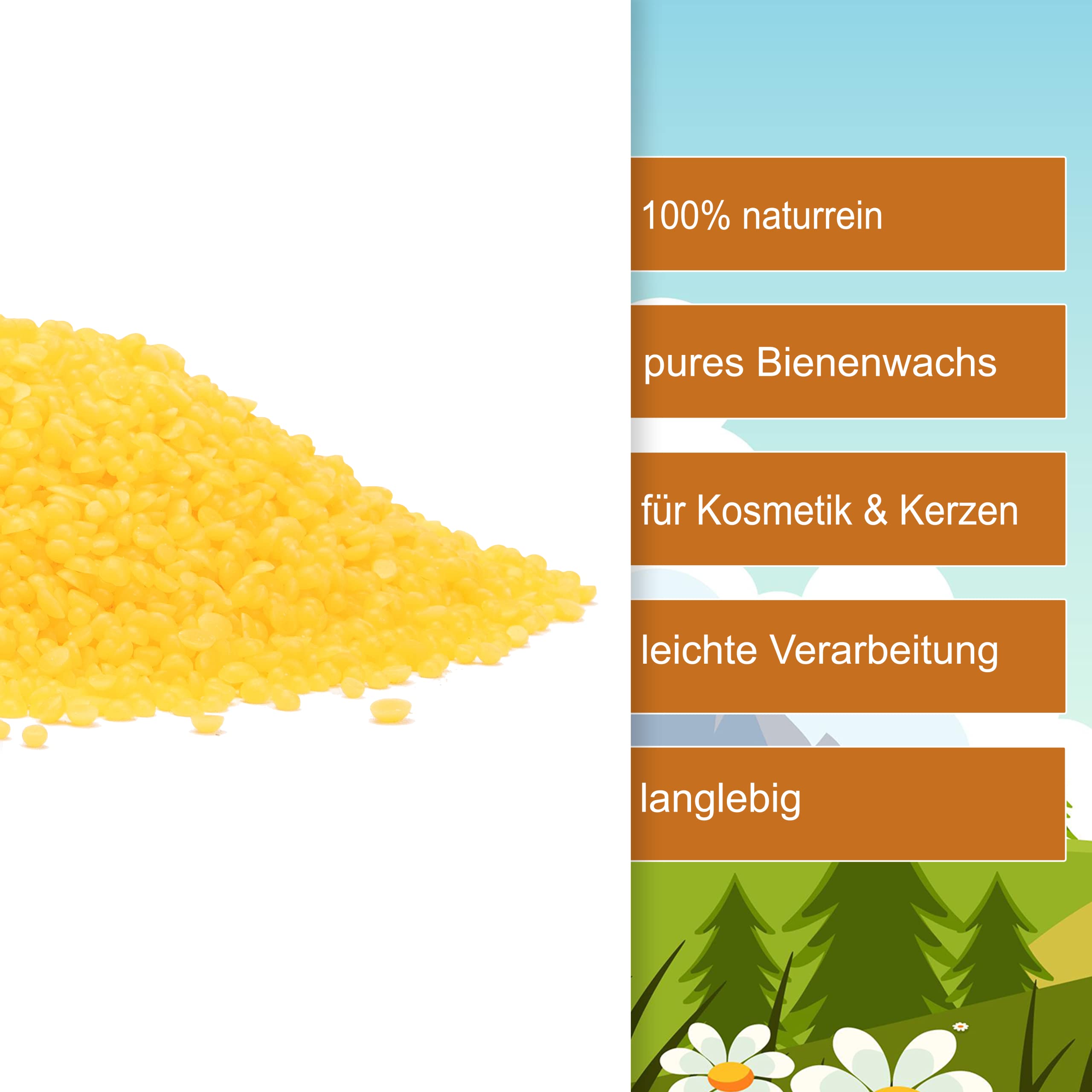 Bienenwachs Pastillen gelb 3kg im Eimer ohne künstliche Aromen NussFuchs
