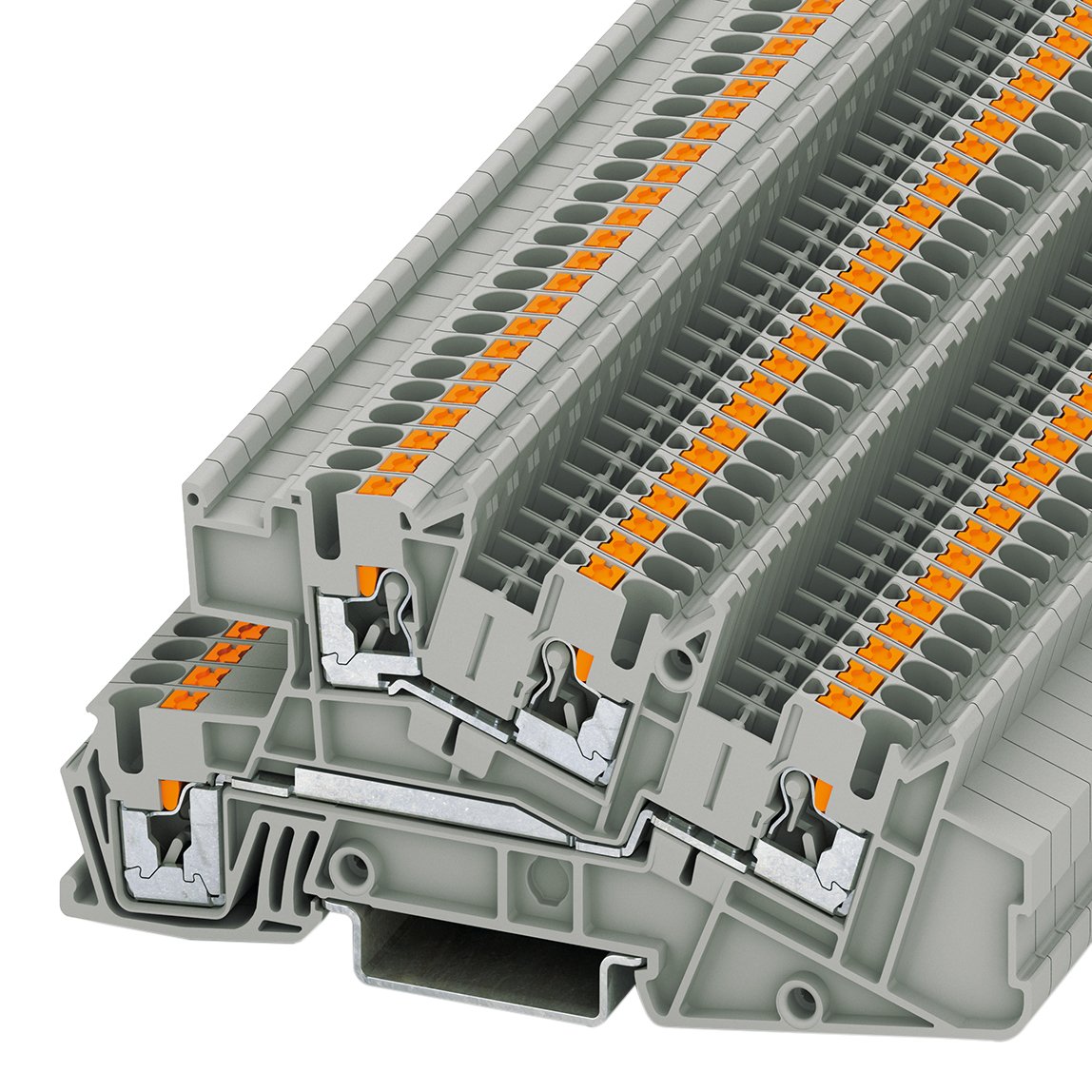 Phoenix contact 3213953 - Livelli di terminali installazione pti 2,5 l/l, 50 pezzi, | Morsetto Grigio a 3 Livelli, Connessione Push-in, 24 A, 400 V, Sezione 0,14-4 mmq, Montaggio su Guida NS 35