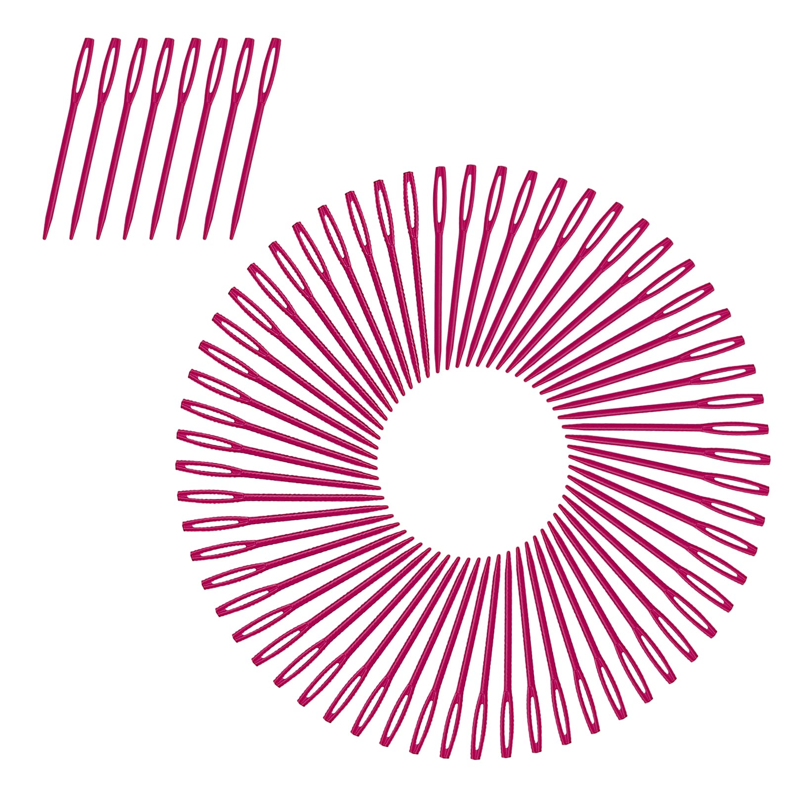 100 Pcs 7CM Plastic Sewing Needles Craft Needles Safety Needles Darning Tapestry Needles for Kids DIY Sewing Wool,Red