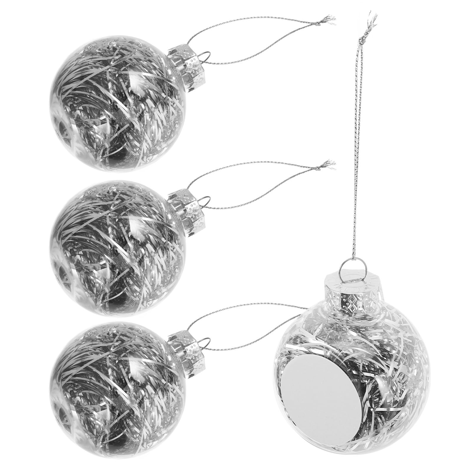 TOYANDONA 16 Stück Befüllbare Weihnachtskugeln aus Kunststoff, Silber,