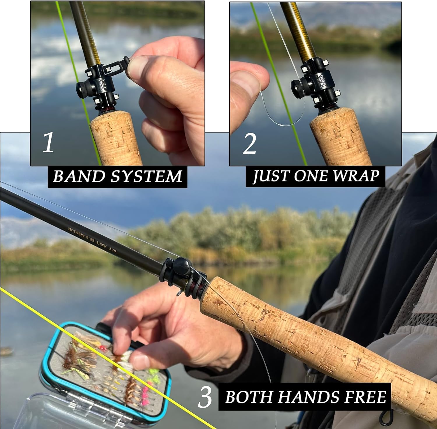 Fishing Line Holder | Holds Line While Tying Hooks & Lures | Moving Locations | Stow | Tippet Holder Prevents Line from Falling Back Down Guides
