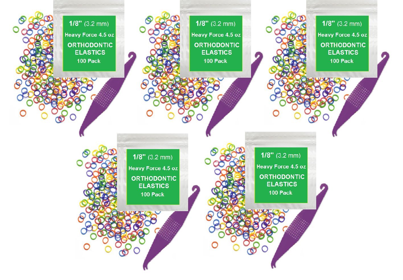 Orthodontic Rubber Bands for Braces - Premium Quality Elastic Teeth Rubber Bands for Braces, Fix Tooth Gaps, Dreadlocks, Includes Free Elastic Placer