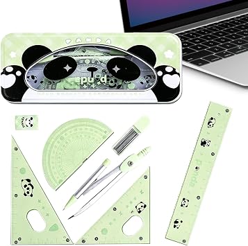 Geometry Kit 7 Pieces Compass Protractor Rubber and Rulers