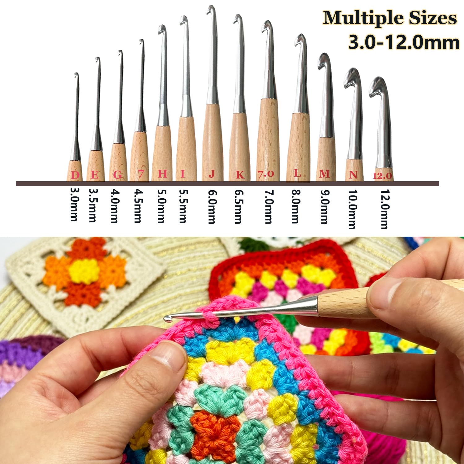 Crochets En Bois De Hêtre, Poignée Ergonomique De 4,5 Mm, Crochet