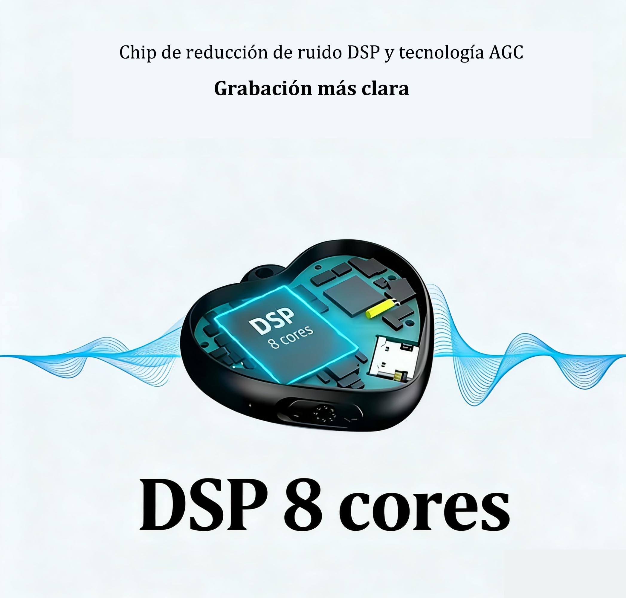 Mini Grabadora de Voz Detector de Voz Micro Grabadora de Audio Pequeña Grabadora de Collar Colgante con Auriculares Digitales Oculta Grabadora Memoria Flash para Reuniones Entrevistas
